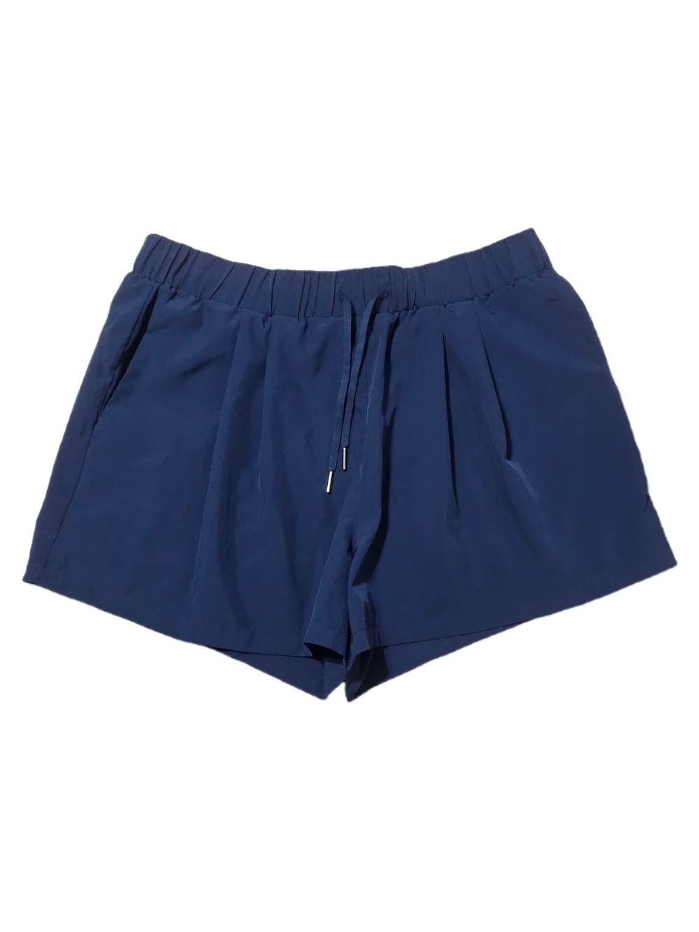 HALARA Navy High-Waist Elastic Drawstring Shorts
